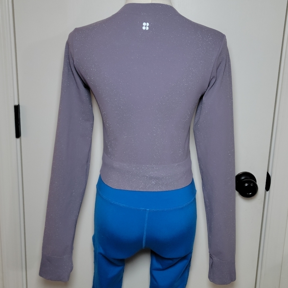 Sweaty Betty Purple Spark Seamless Long Sleeve Workout Top Size 6 - Picture 7 of 11